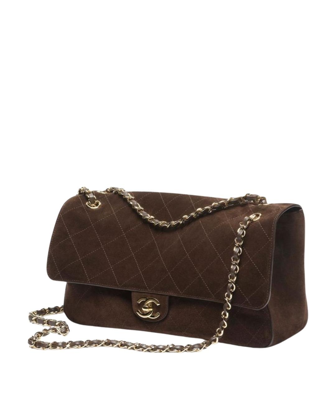 CHANEL Коричневая замшевая сумка через плечо, фото 1