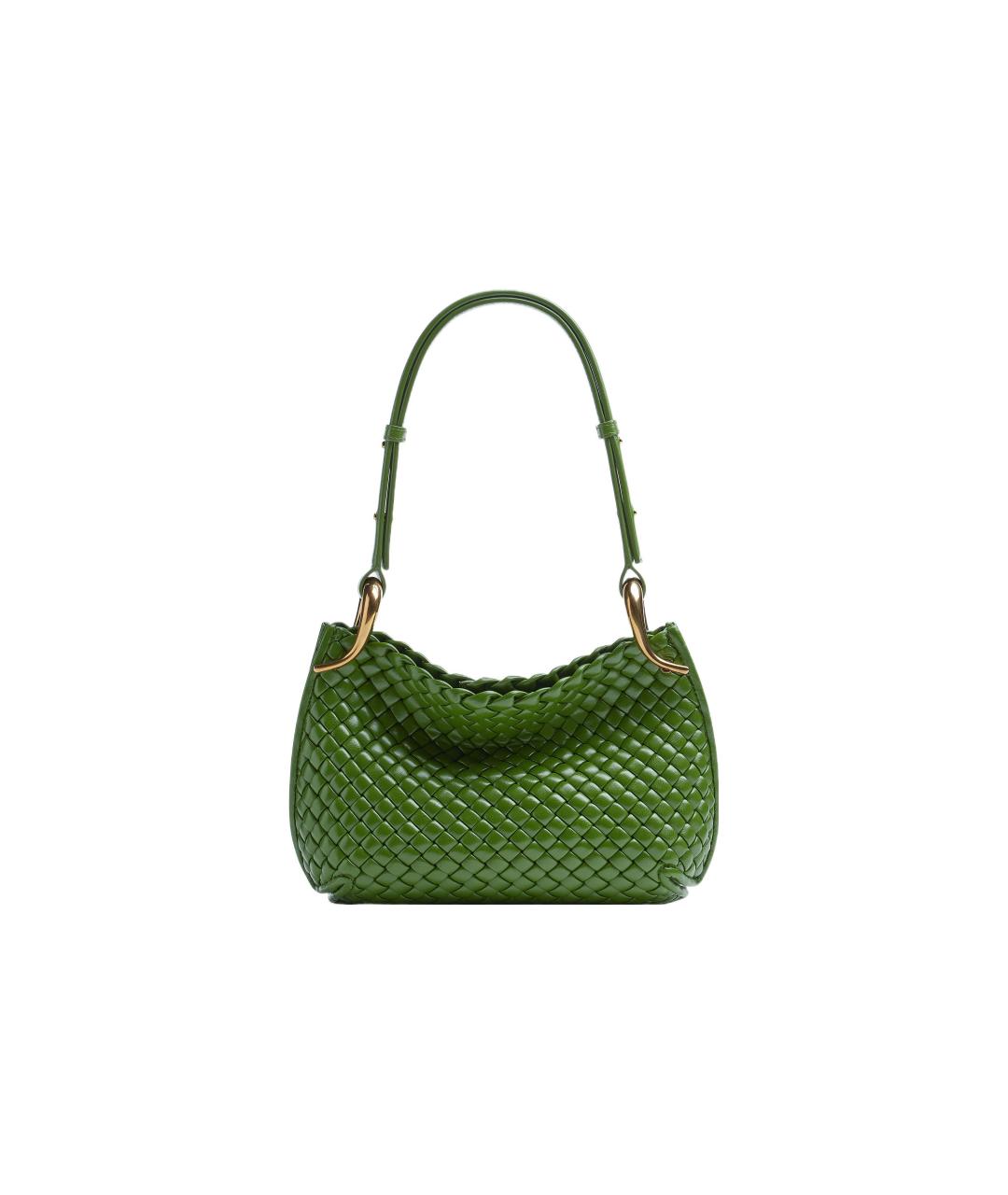 BOTTEGA VENETA Зеленая кожаная сумка через плечо, фото 6