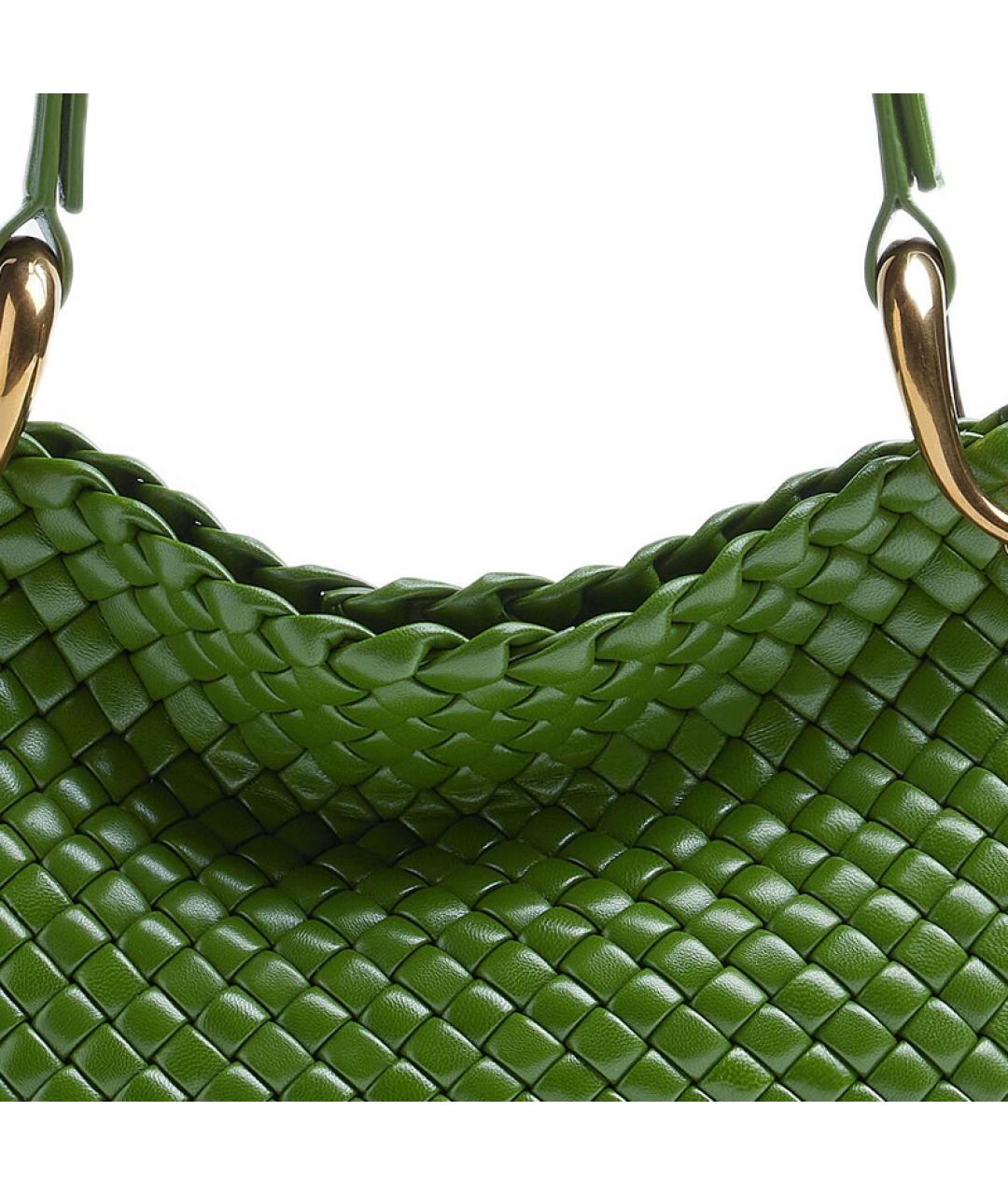 BOTTEGA VENETA Зеленая кожаная сумка через плечо, фото 5