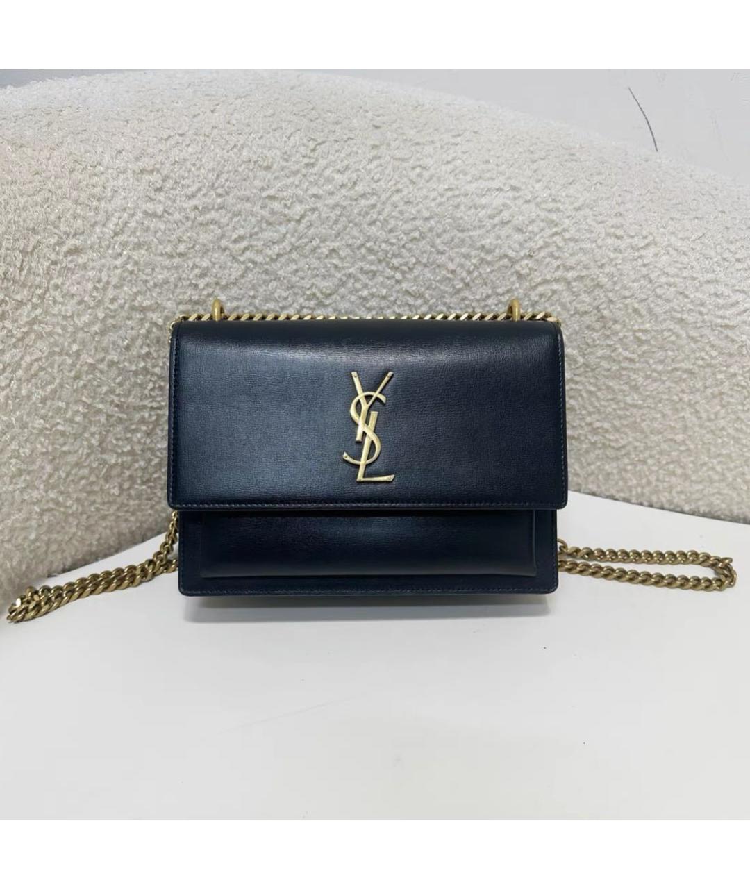 SAINT LAURENT Черная кожаная сумка через плечо, фото 8
