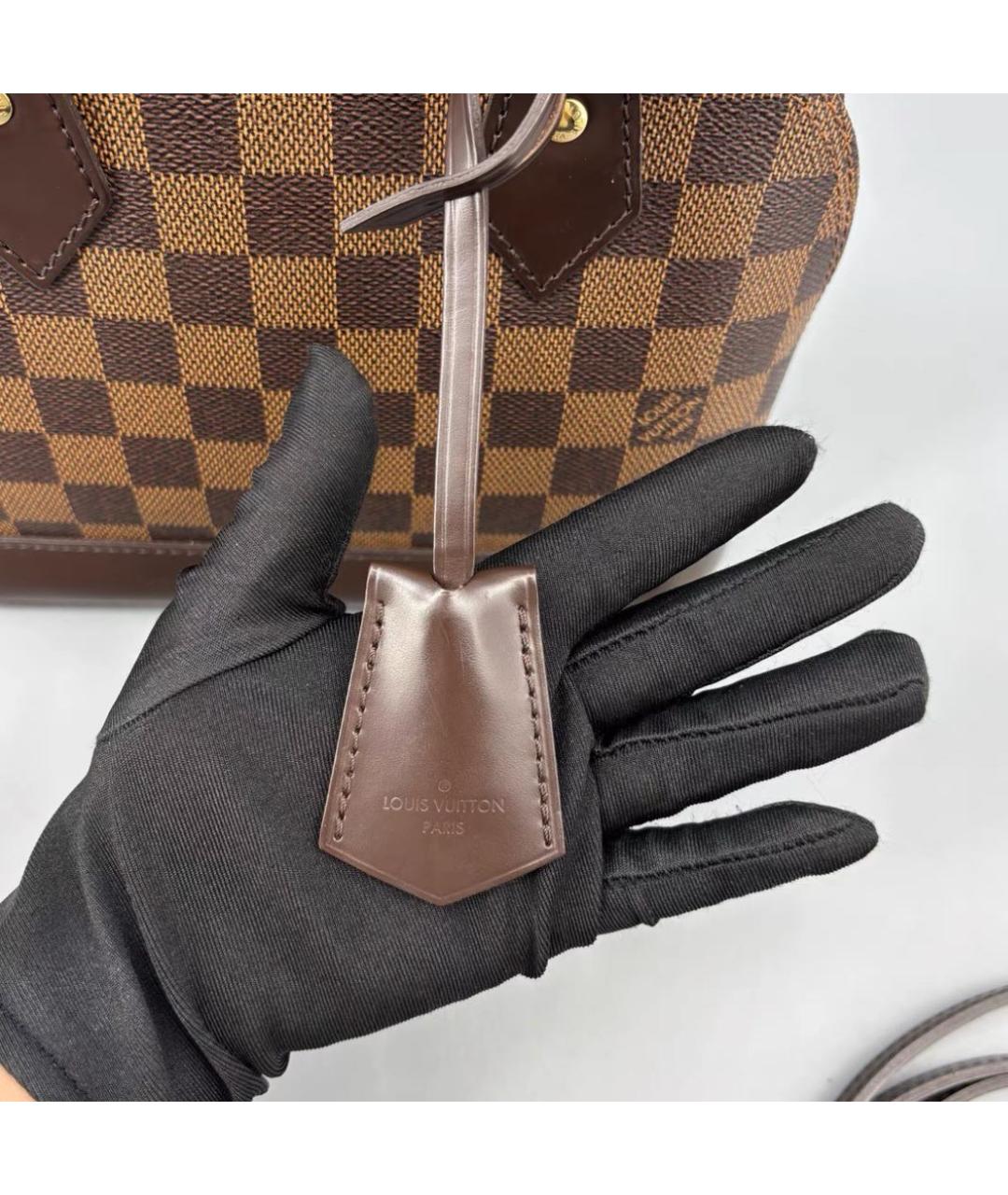 LOUIS VUITTON Коричневая сумка с короткими ручками из канвы, фото 8