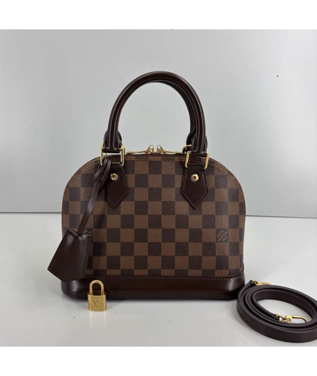 LOUIS VUITTON Коричневая сумка с короткими ручками из канвы, фото 9