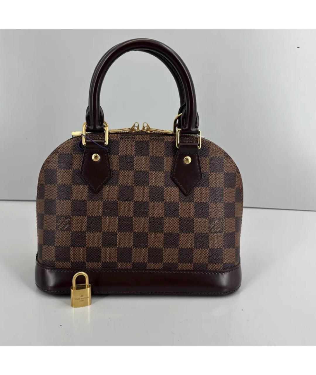 LOUIS VUITTON Коричневая сумка с короткими ручками из канвы, фото 4
