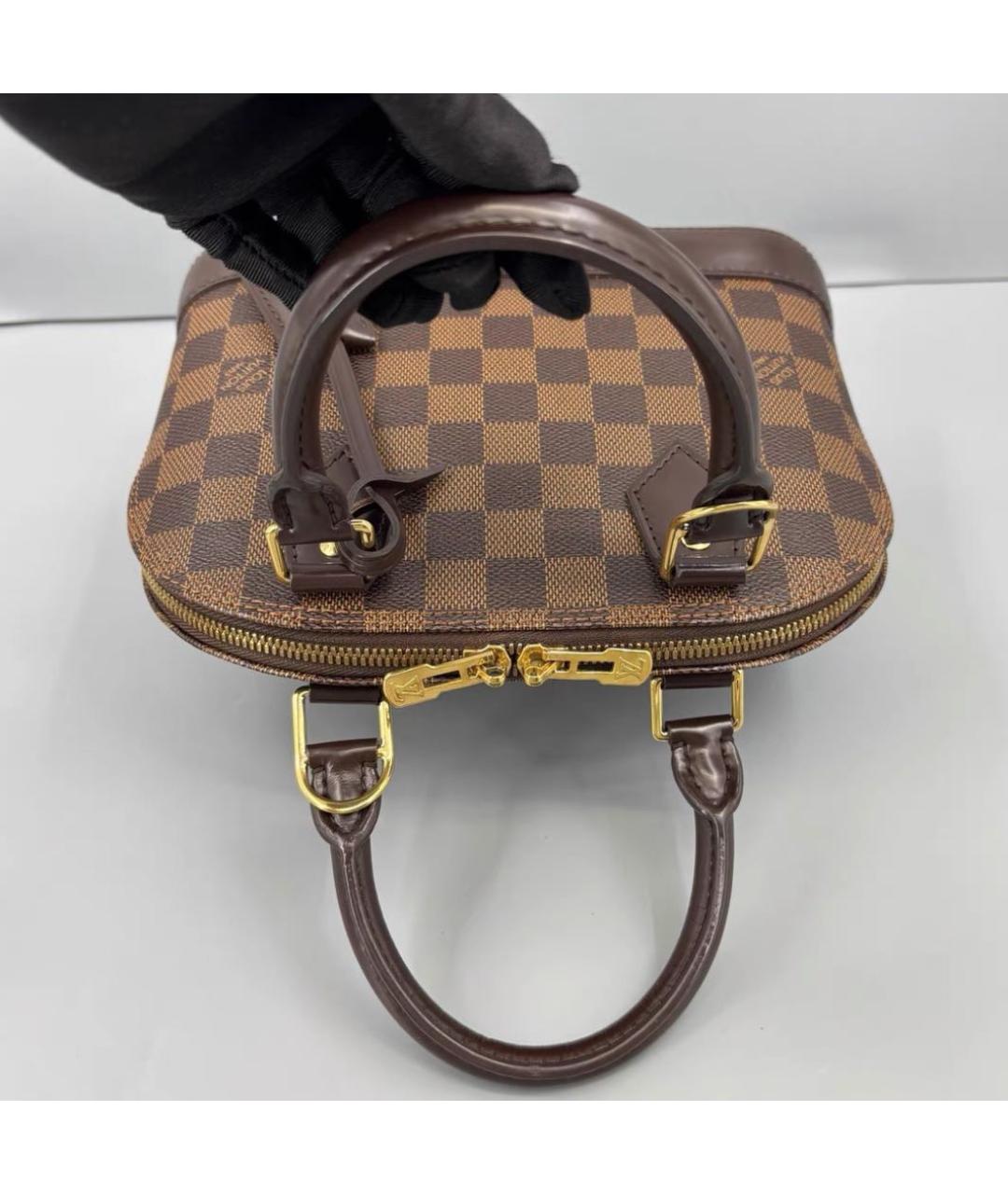 LOUIS VUITTON Коричневая сумка с короткими ручками из канвы, фото 6