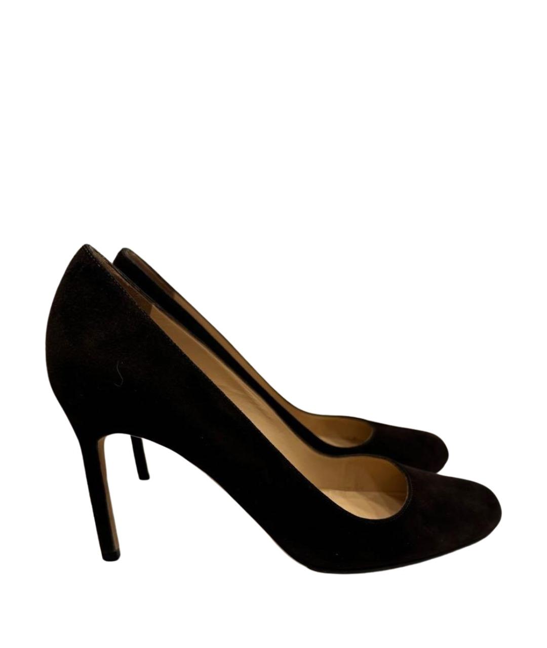 MANOLO BLAHNIK Коричневые замшевые туфли, фото 1