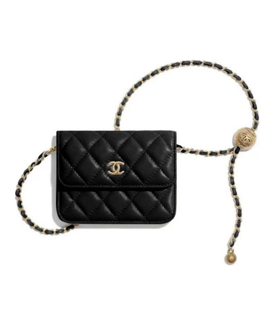 CHANEL Черная кожаная сумка через плечо, фото 6