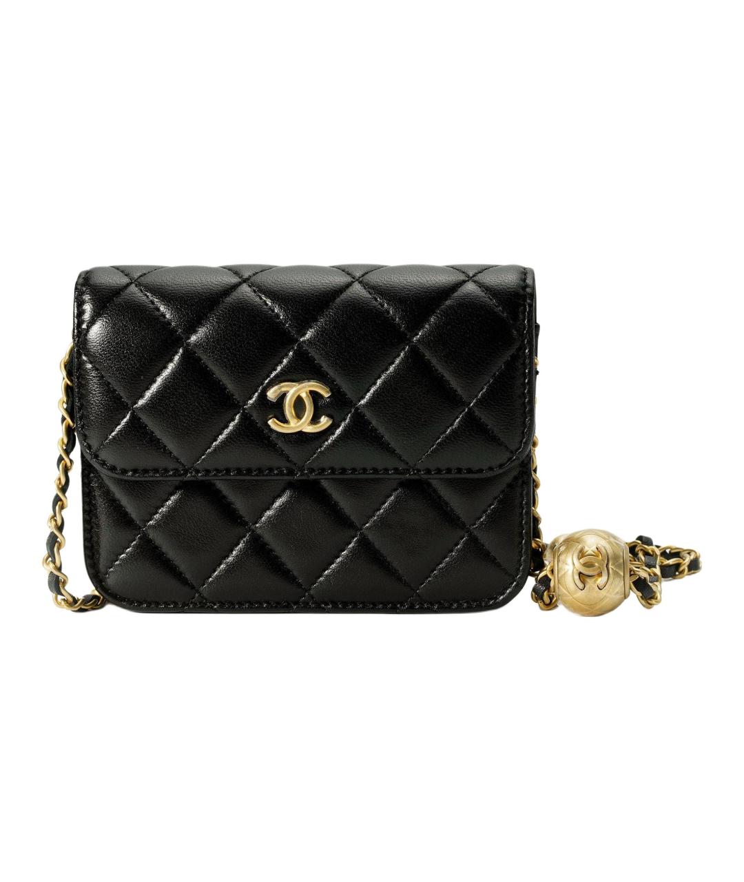 CHANEL Черная кожаная сумка через плечо, фото 2