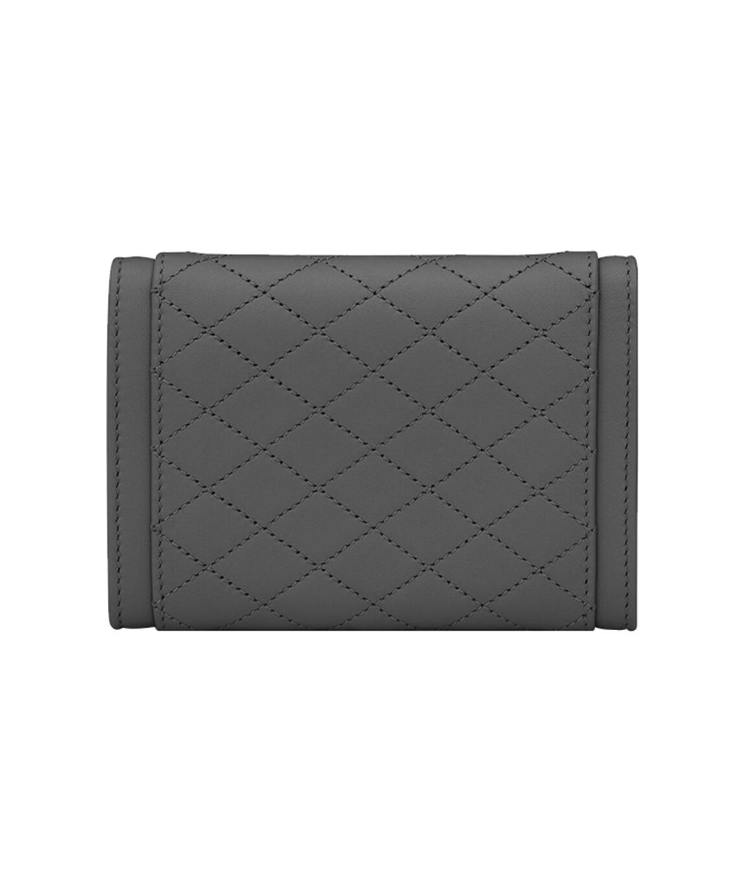 SAINT LAURENT Серый кожаный кошелек, фото 3