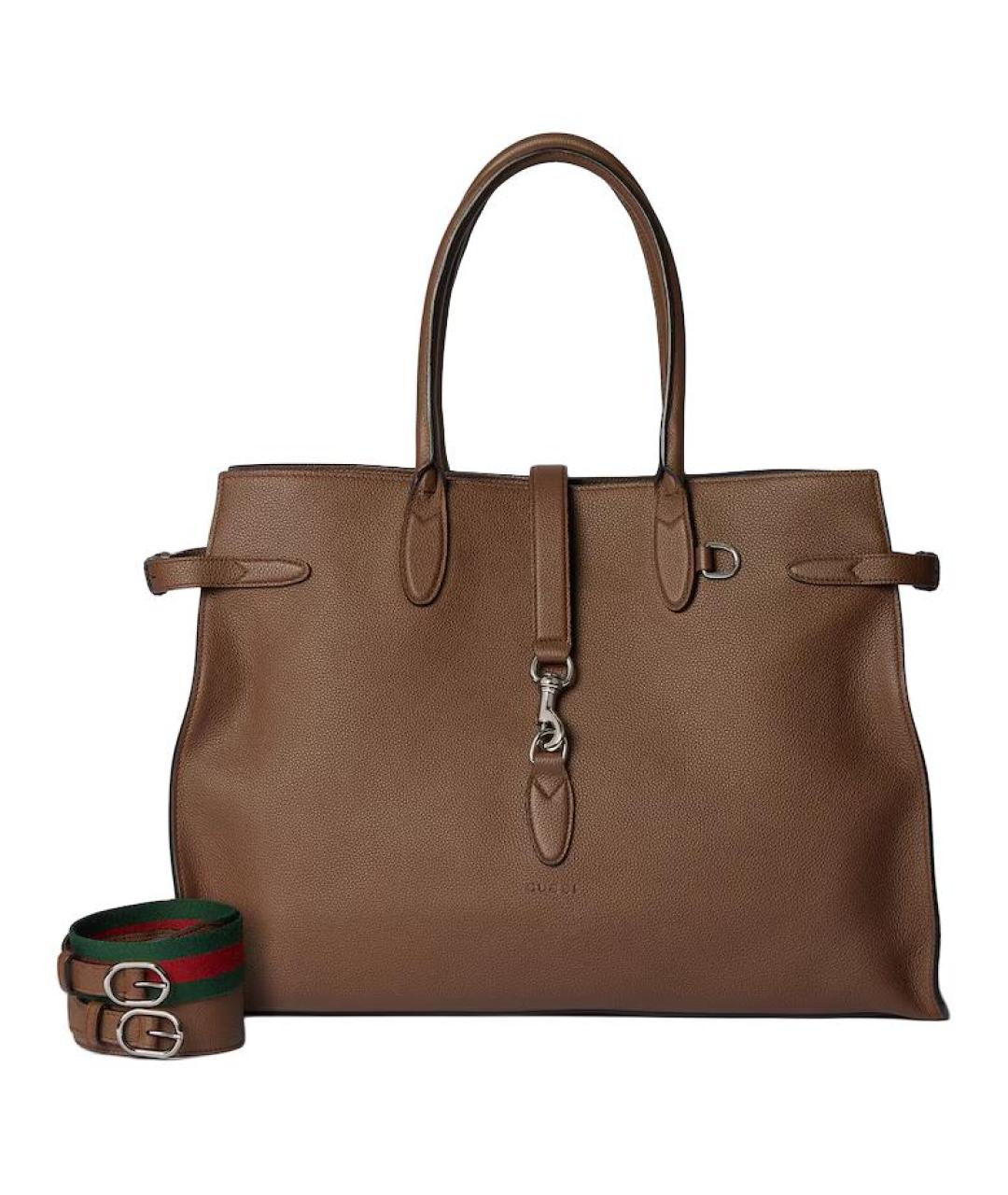 GUCCI Коричневая кожаная сумка через плечо, фото 2
