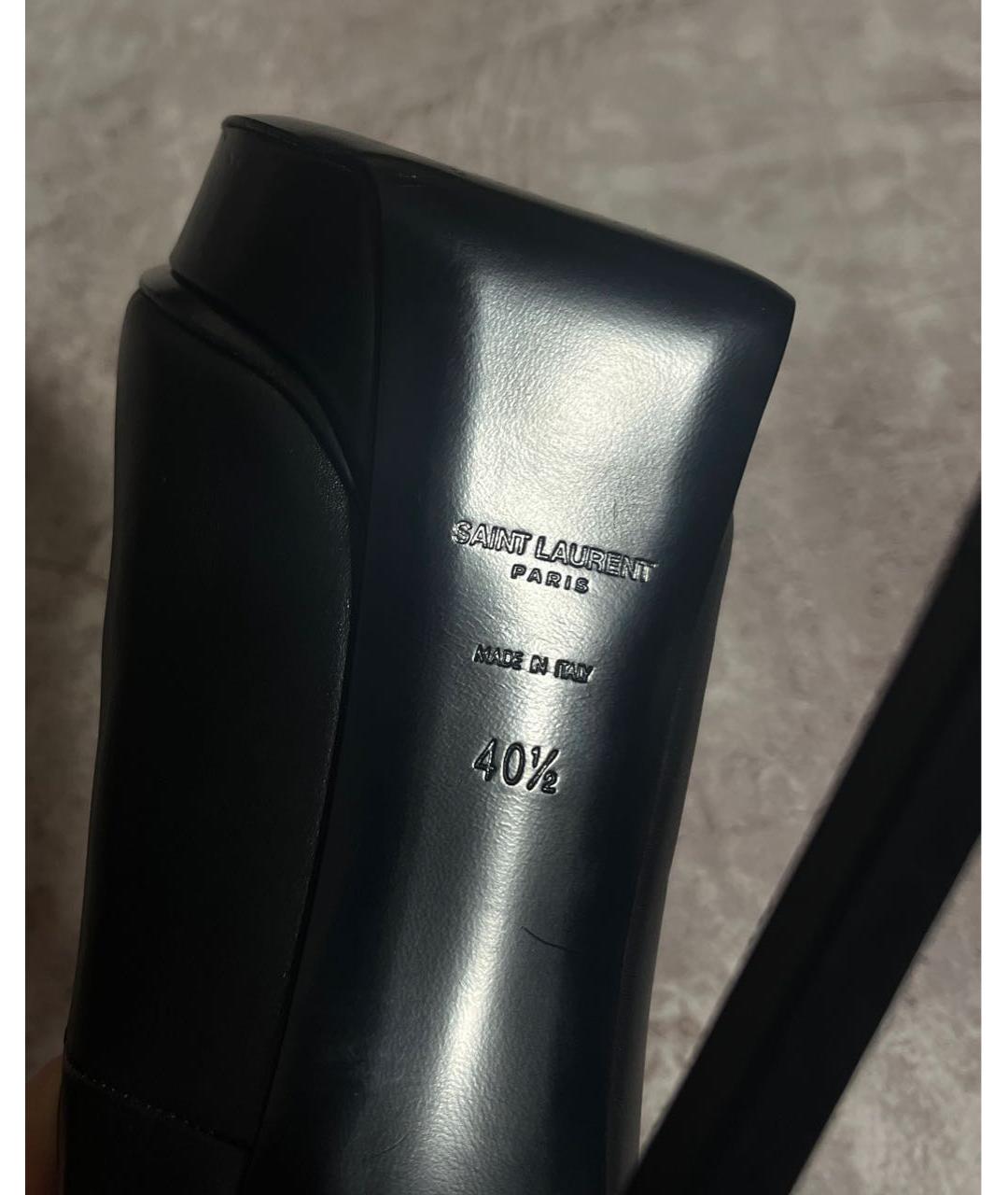 SAINT LAURENT Черные кожаные туфли, фото 3