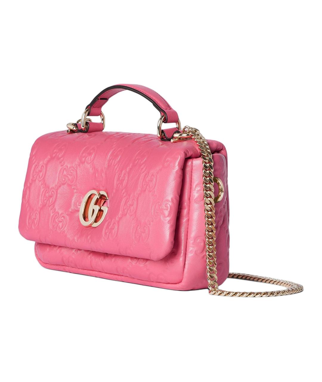 GUCCI Розовая кожаная сумка через плечо, фото 2