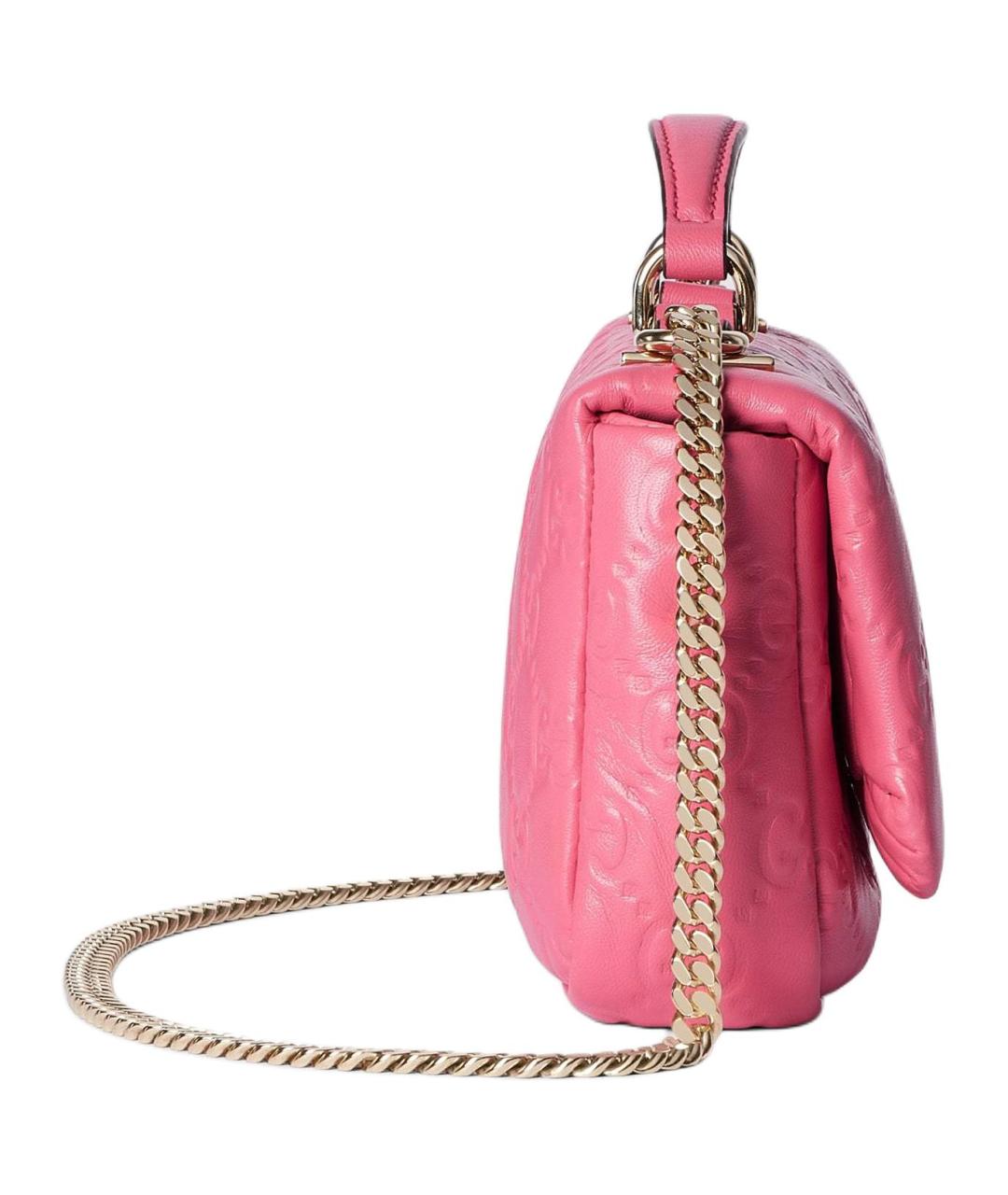 GUCCI Розовая кожаная сумка через плечо, фото 4