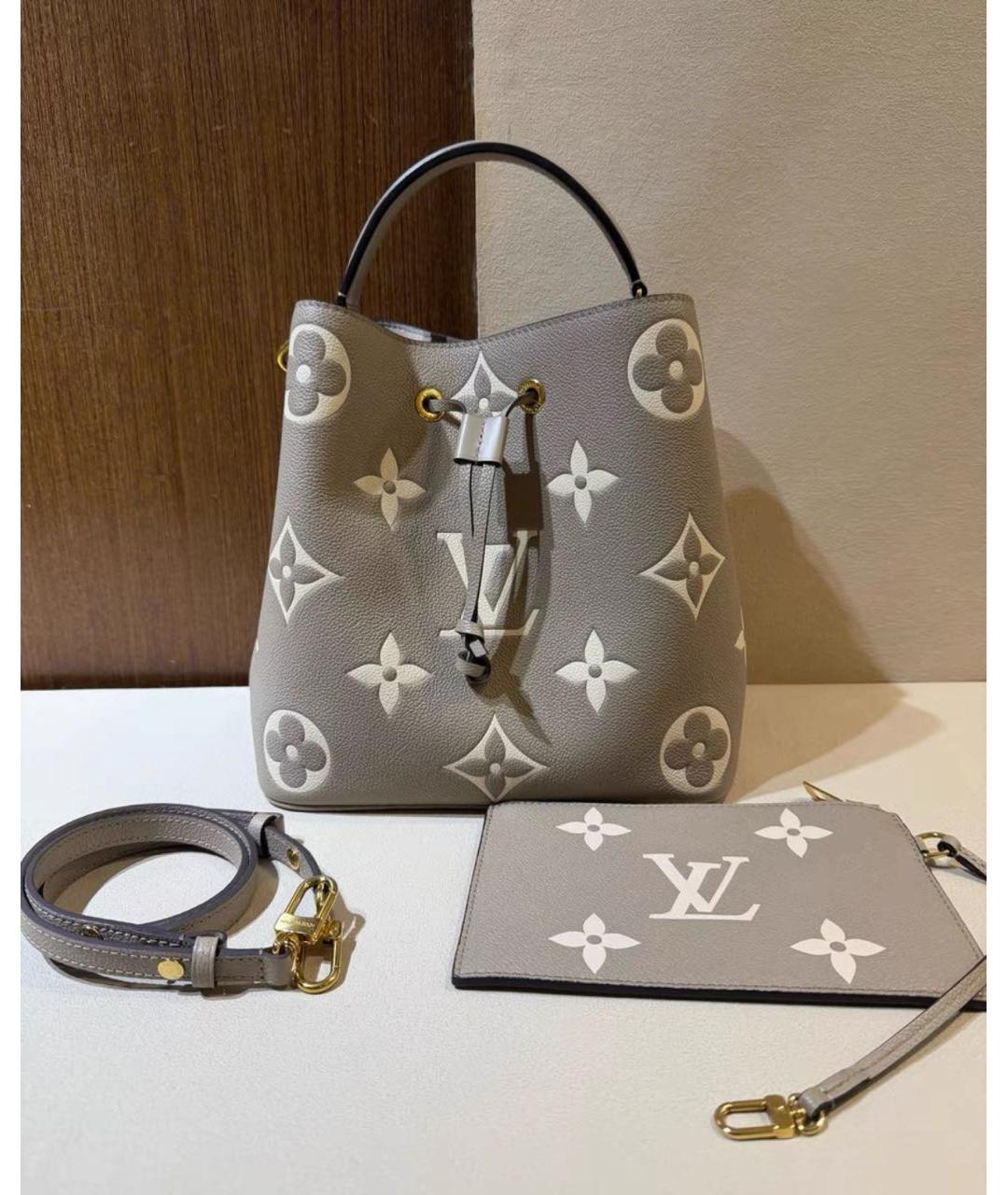 LOUIS VUITTON Бежевая кожаная сумка с короткими ручками, фото 2