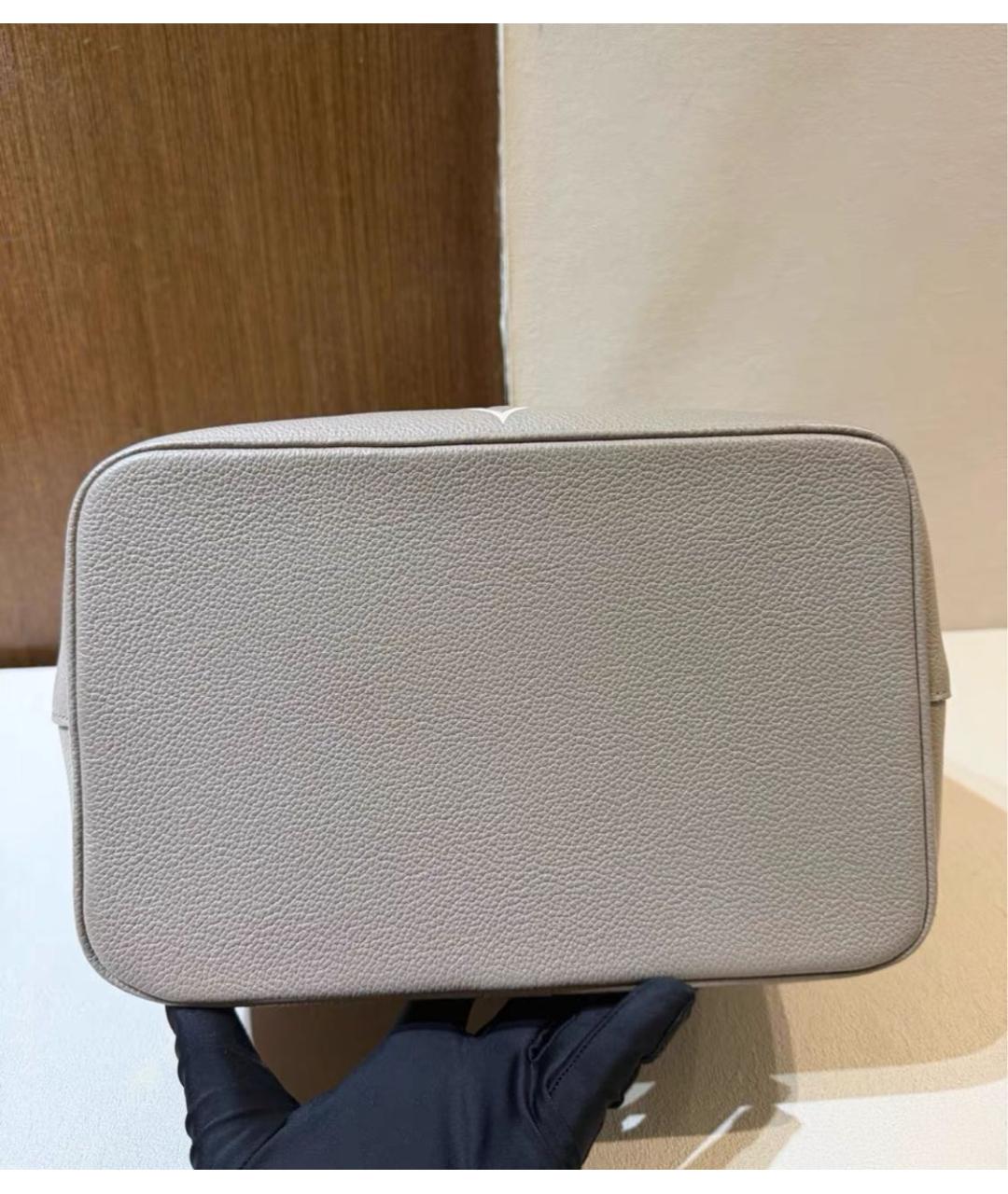 LOUIS VUITTON Бежевая кожаная сумка с короткими ручками, фото 6
