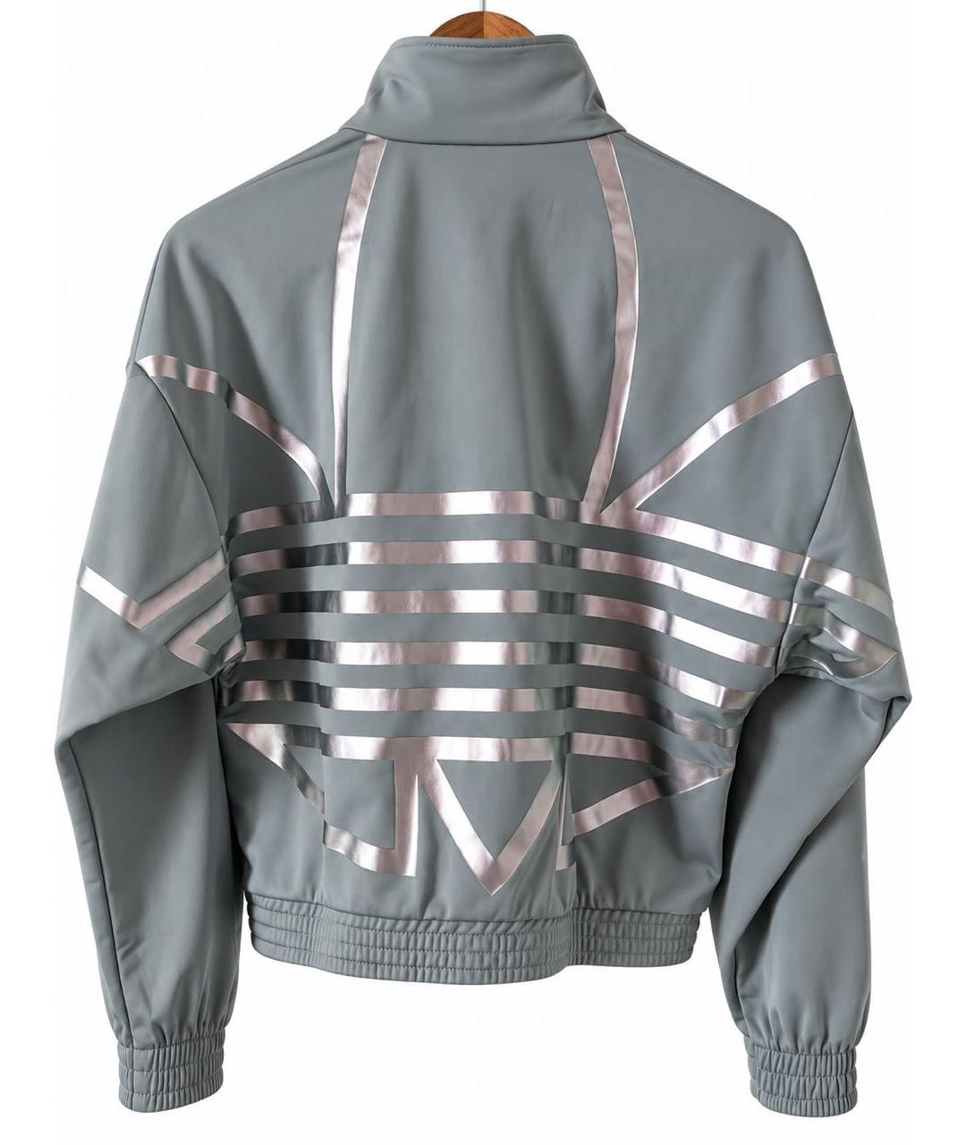 ADIDAS Серая полиэстеровая спортивная куртка, фото 2