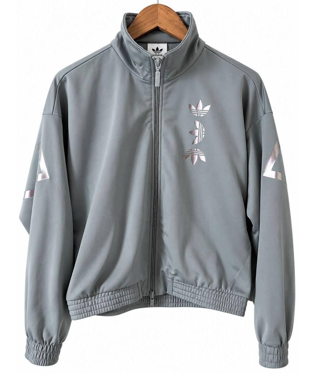 ADIDAS Серая полиэстеровая спортивная куртка, фото 8