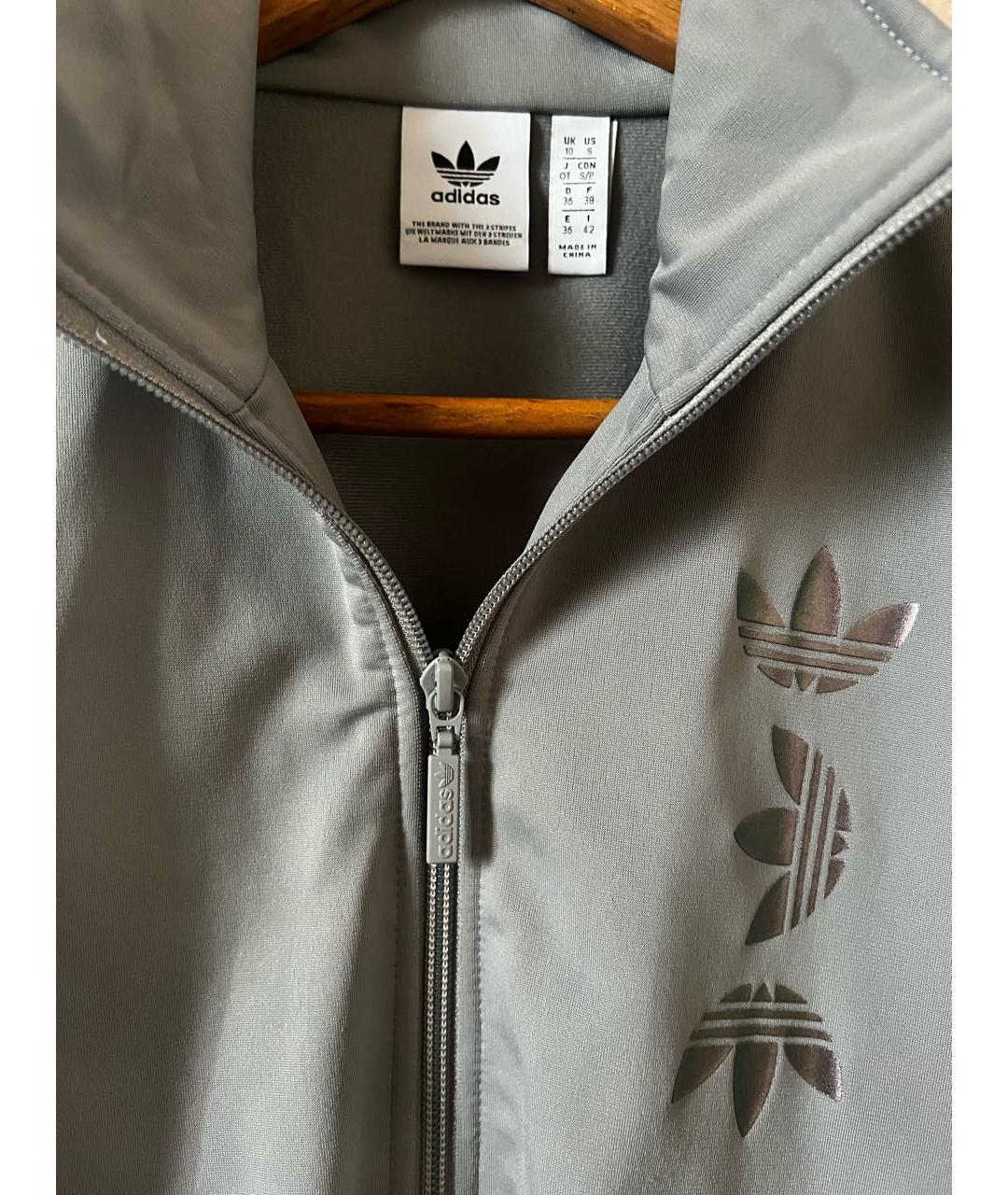 ADIDAS Серая полиэстеровая спортивная куртка, фото 3