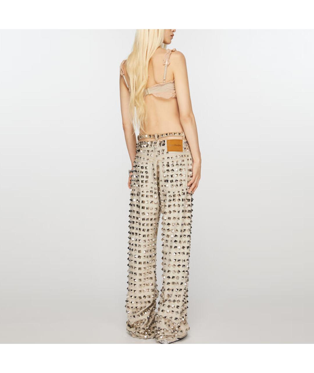 ACNE STUDIOS Серебряные прямые джинсы, фото 4
