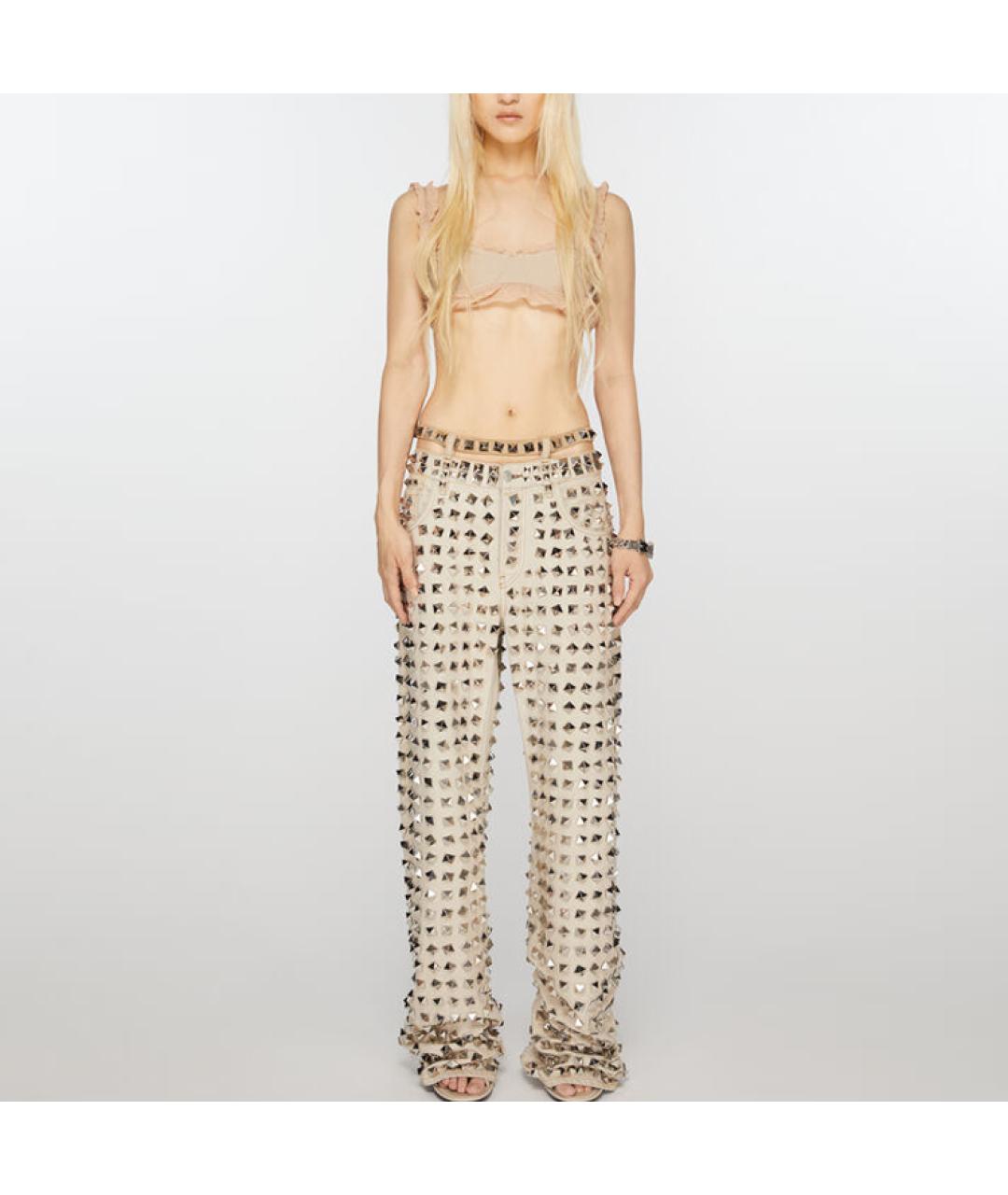 ACNE STUDIOS Серебряные прямые джинсы, фото 2