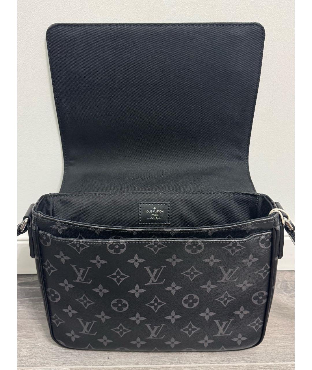LOUIS VUITTON Черная сумка на плечо из канвы, фото 8