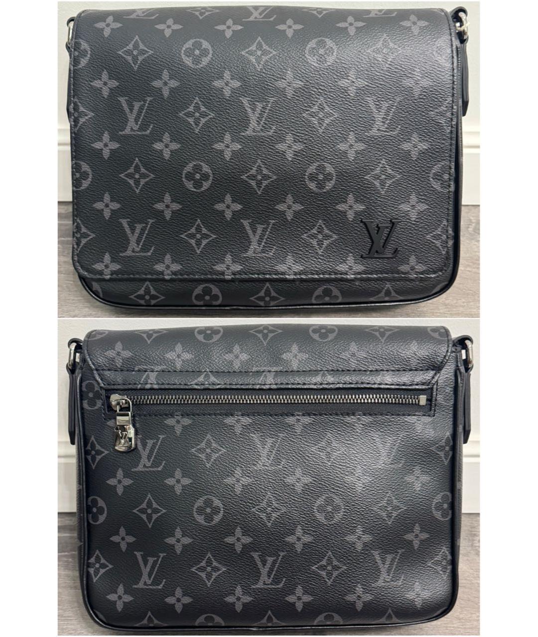 LOUIS VUITTON Черная сумка на плечо из канвы, фото 2