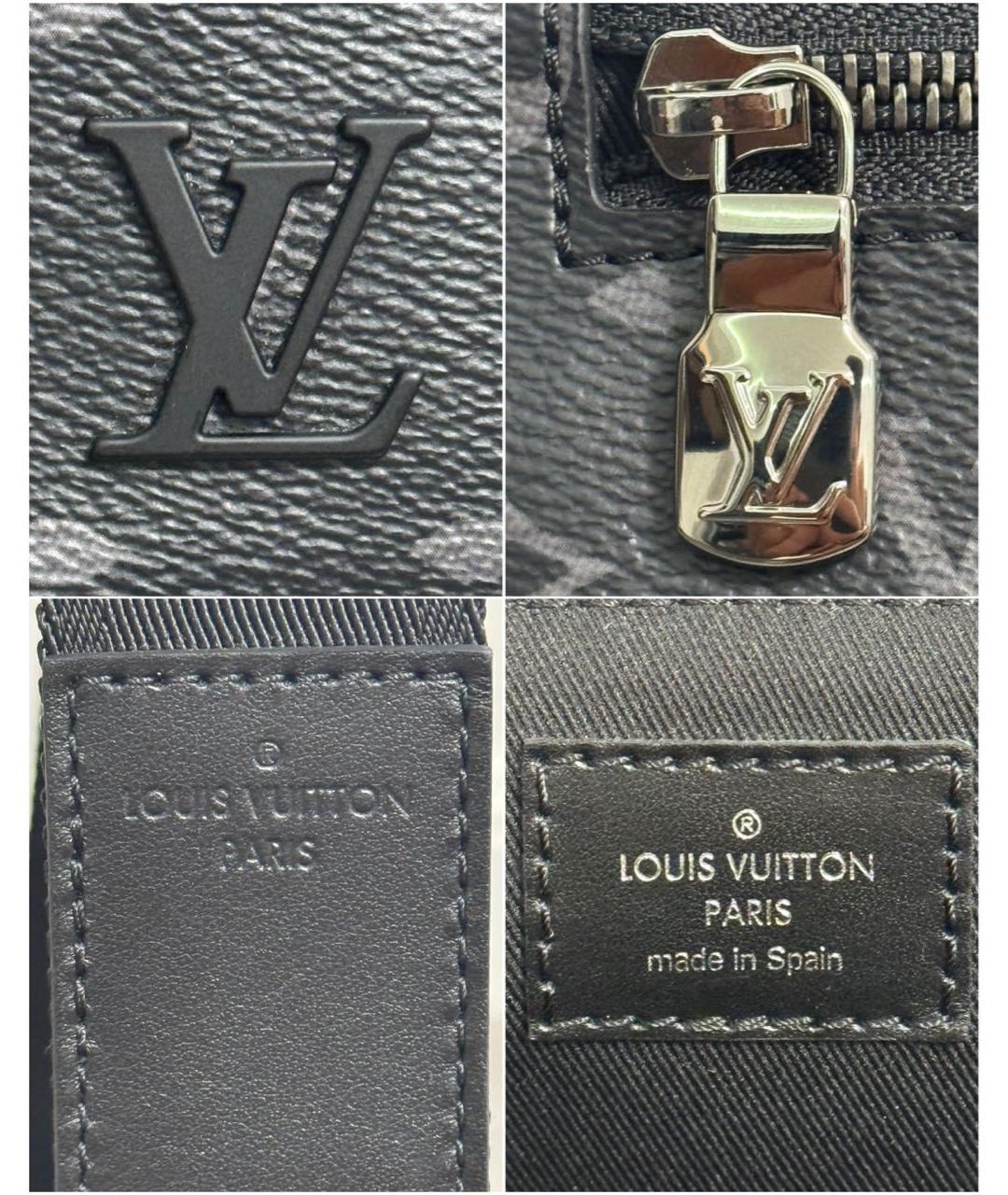 LOUIS VUITTON Черная сумка на плечо из канвы, фото 6