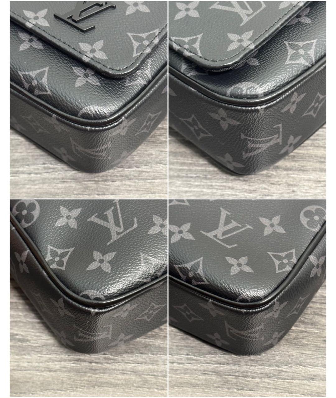 LOUIS VUITTON Черная сумка на плечо из канвы, фото 5