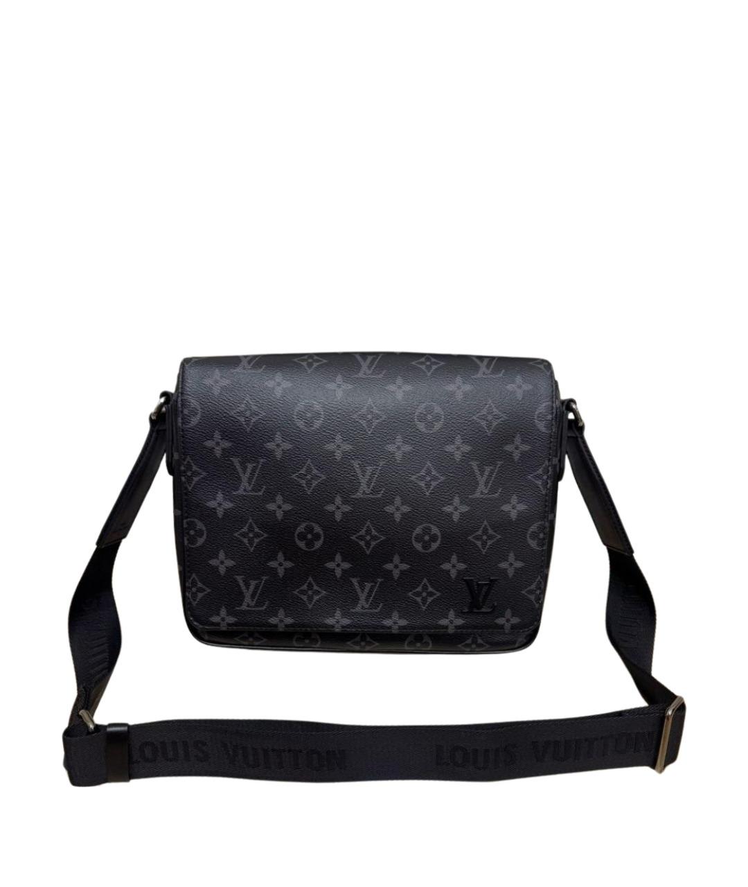 LOUIS VUITTON Черная сумка на плечо из канвы, фото 1