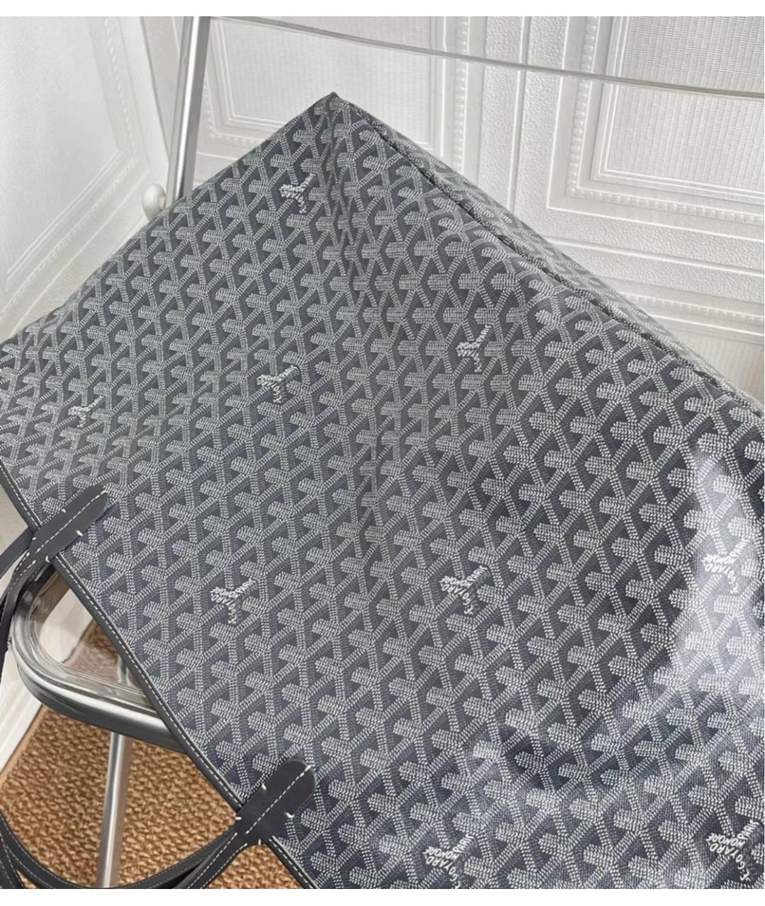 GOYARD Серая сумка тоут из канвы, фото 4