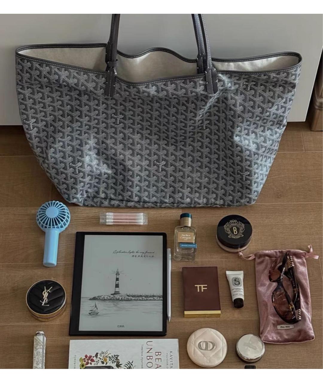 GOYARD Серая сумка тоут из канвы, фото 6