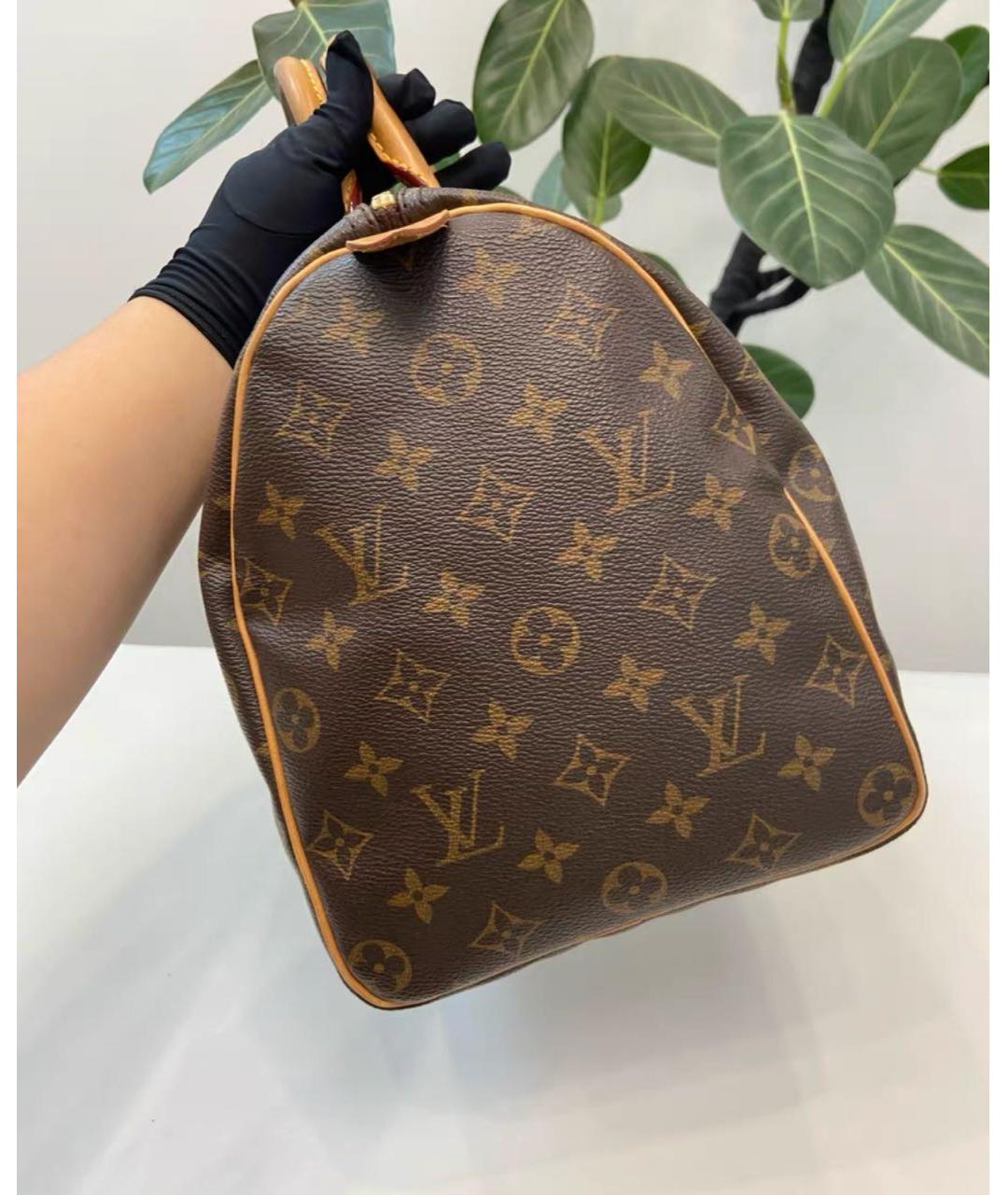 LOUIS VUITTON Коричневая сумка с короткими ручками из канвы, фото 3