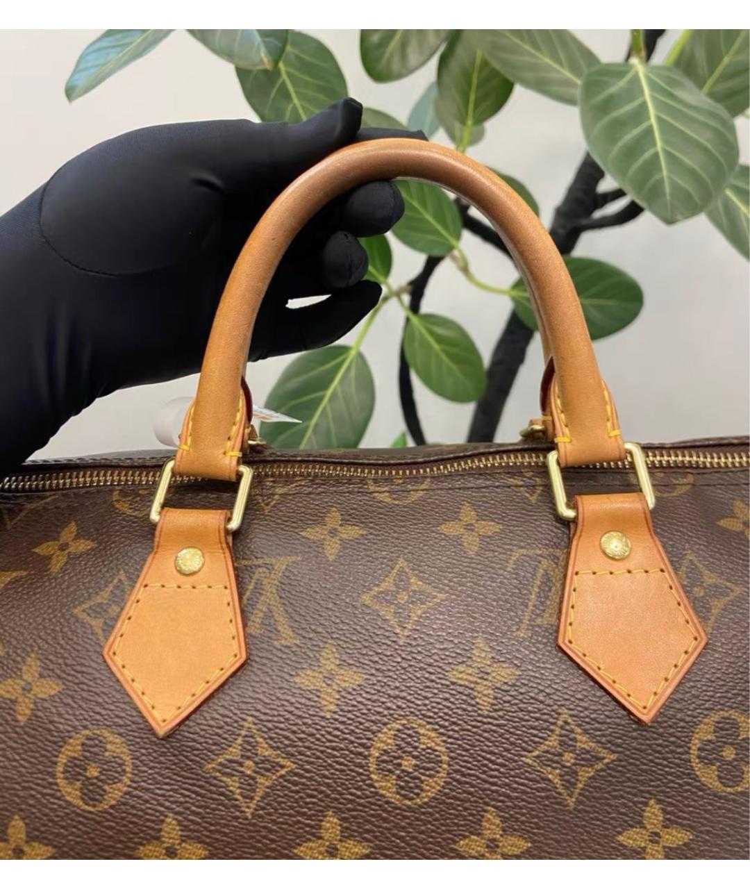 LOUIS VUITTON Коричневая сумка с короткими ручками из канвы, фото 6
