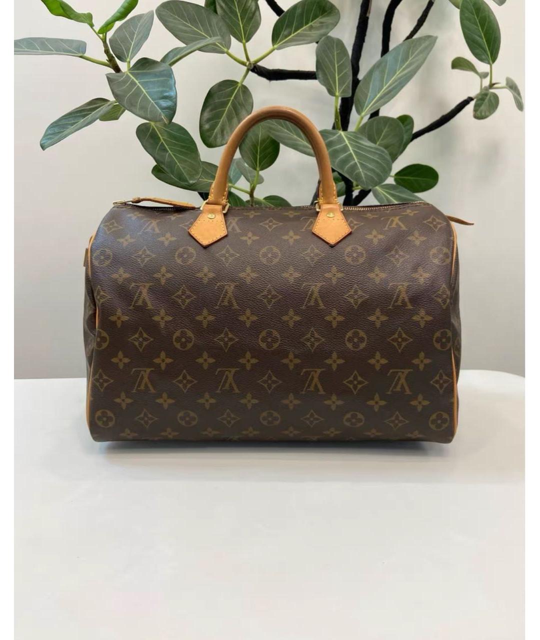 LOUIS VUITTON Коричневая сумка с короткими ручками из канвы, фото 8