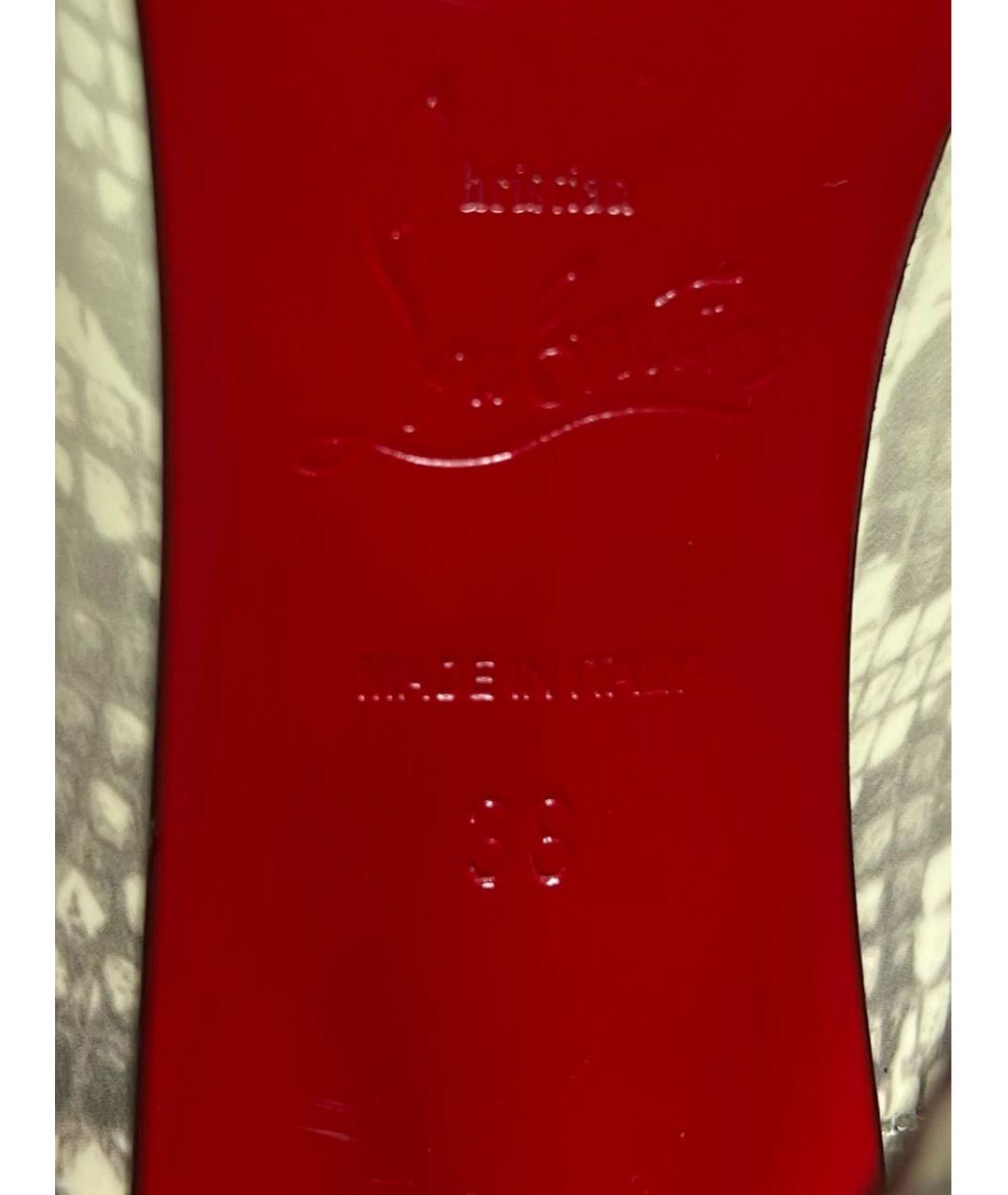 CHRISTIAN LOUBOUTIN Белые туфли из лакированной кожи, фото 7