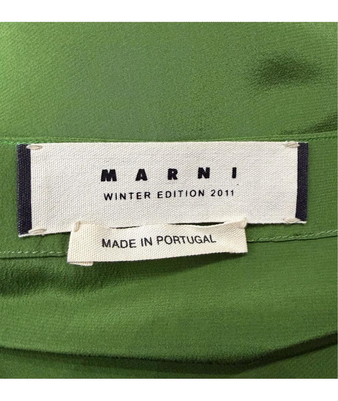 MARNI Зеленое шелковое вечернее платье, фото 3