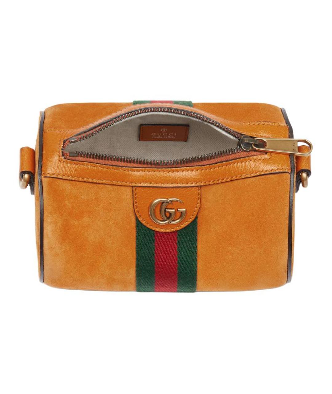 GUCCI Оранжевая замшевая сумка через плечо, фото 4