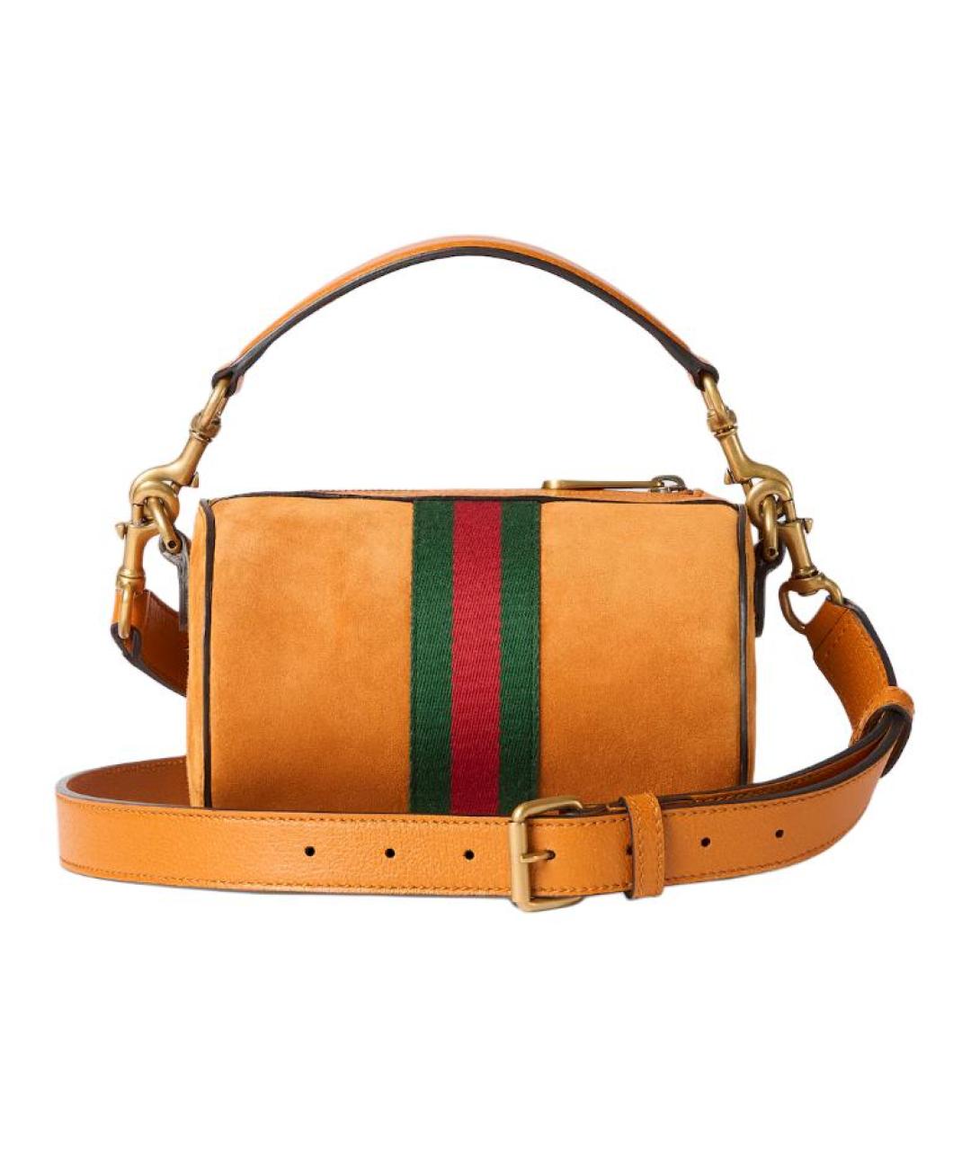 GUCCI Оранжевая замшевая сумка через плечо, фото 3