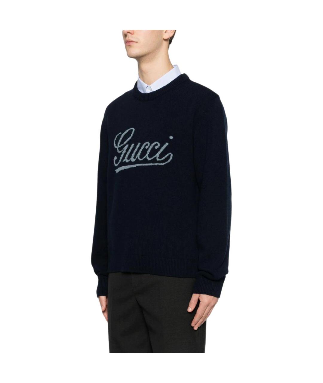GUCCI Темно-синий джемпер / свитер, фото 4