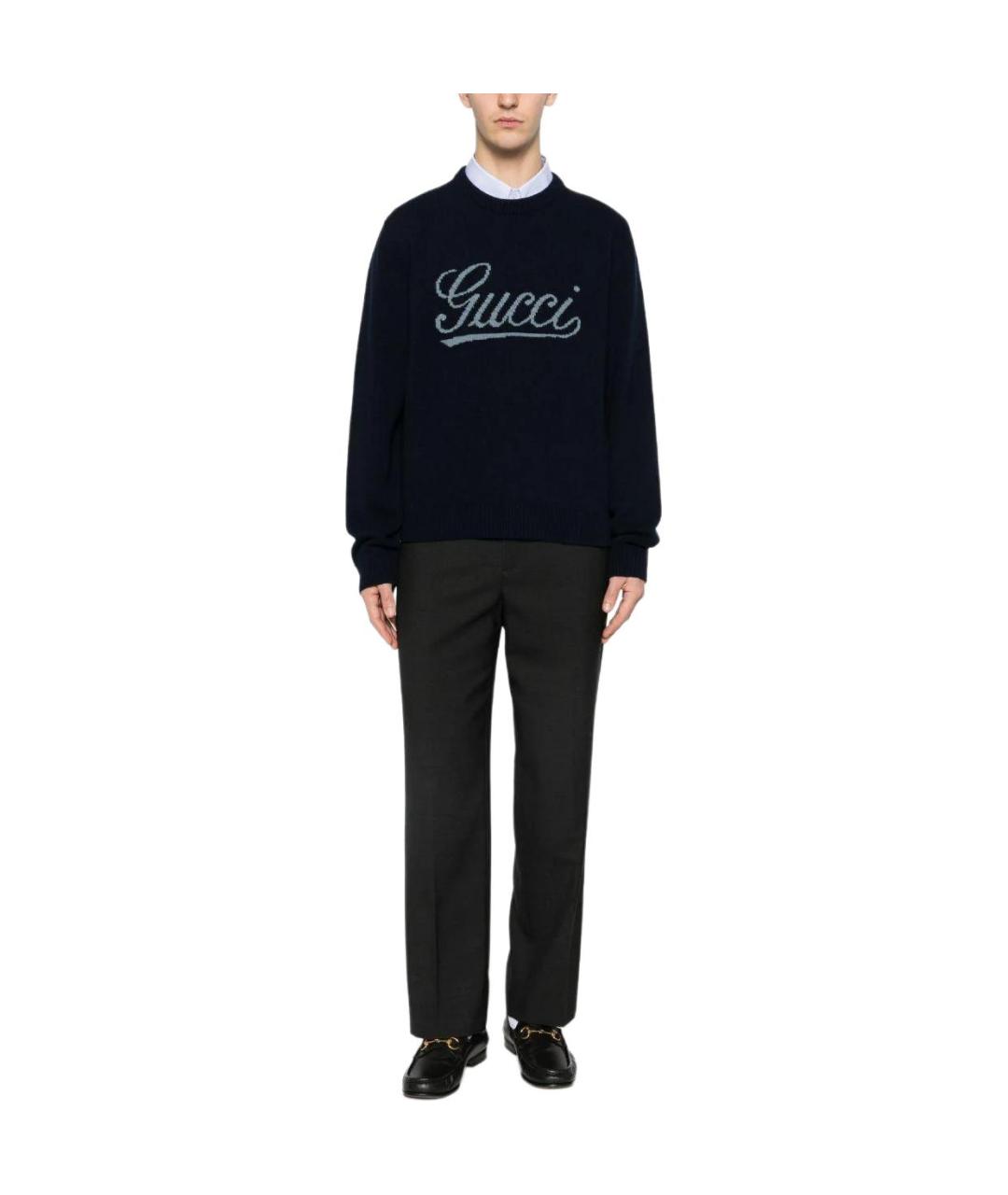 GUCCI Темно-синий джемпер / свитер, фото 2