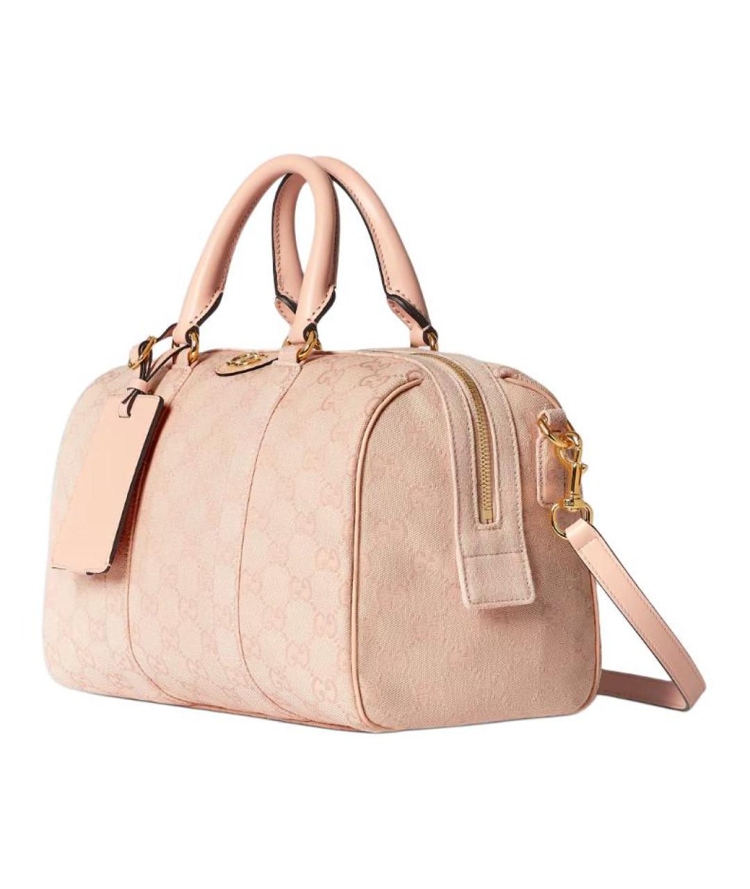 GUCCI Розовая сумка через плечо из канвы, фото 2