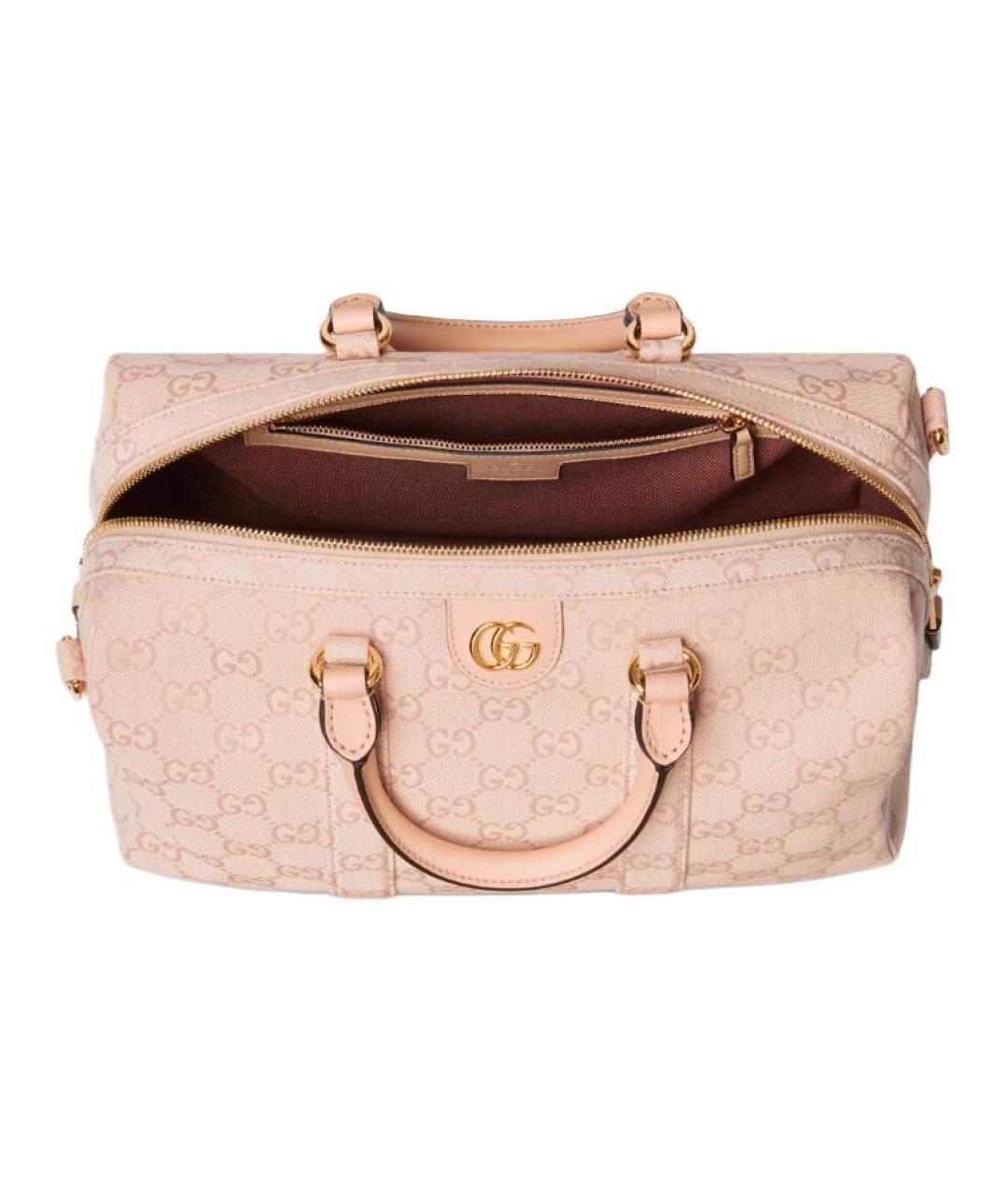 GUCCI Розовая сумка через плечо из канвы, фото 4