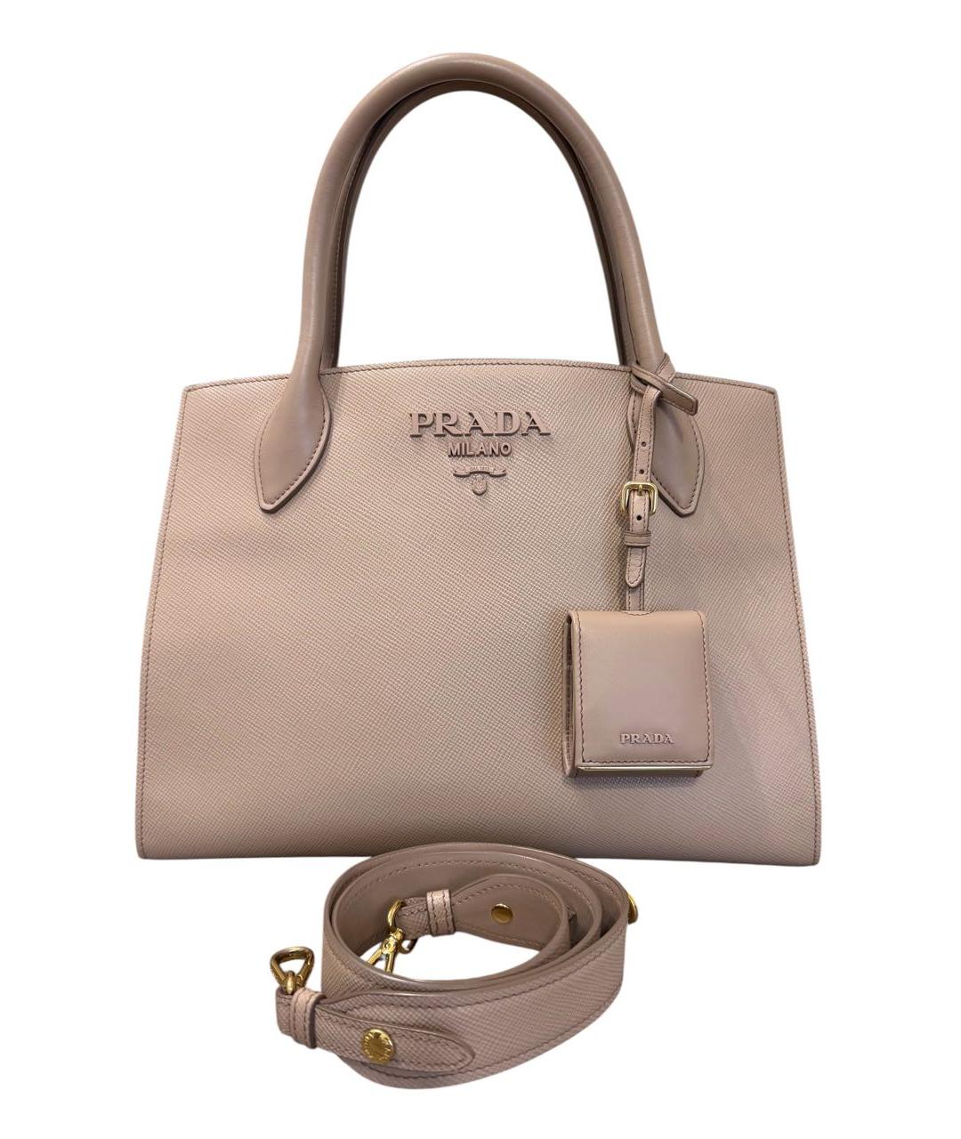 PRADA Бежевая кожаная сумка тоут, фото 1