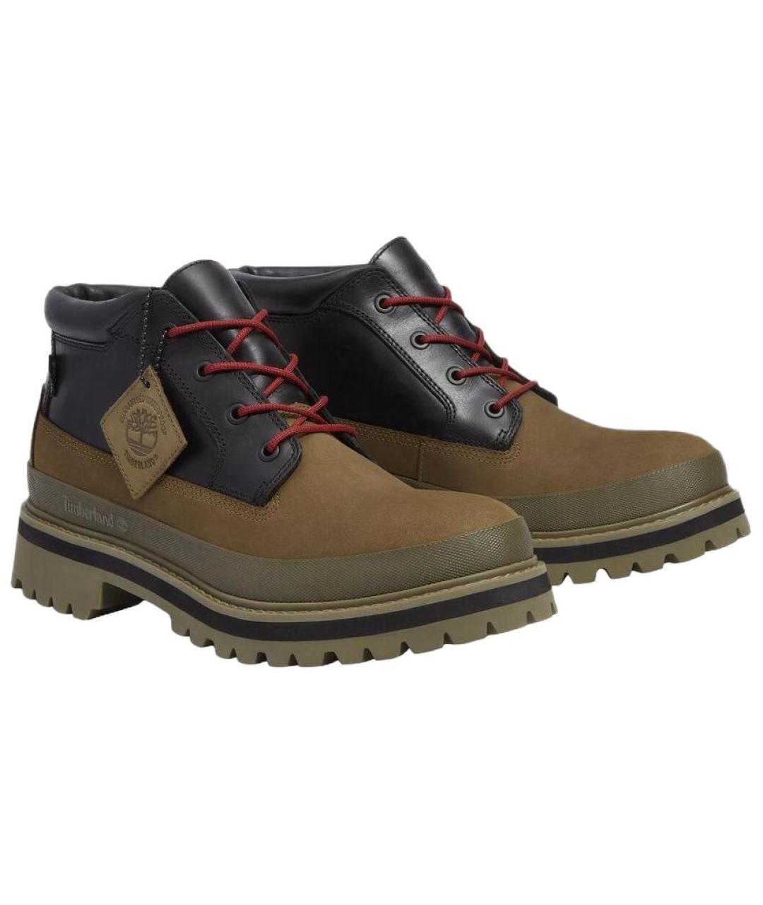 TIMBERLAND Зеленые нубуковые низкие ботинки, фото 3