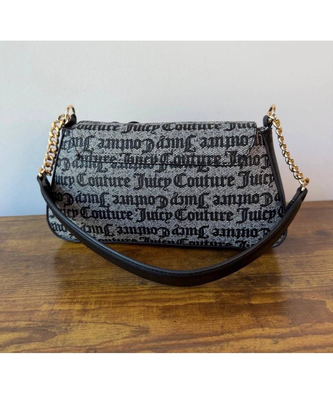 JUICY COUTURE Черная тканевая сумка через плечо, фото 3