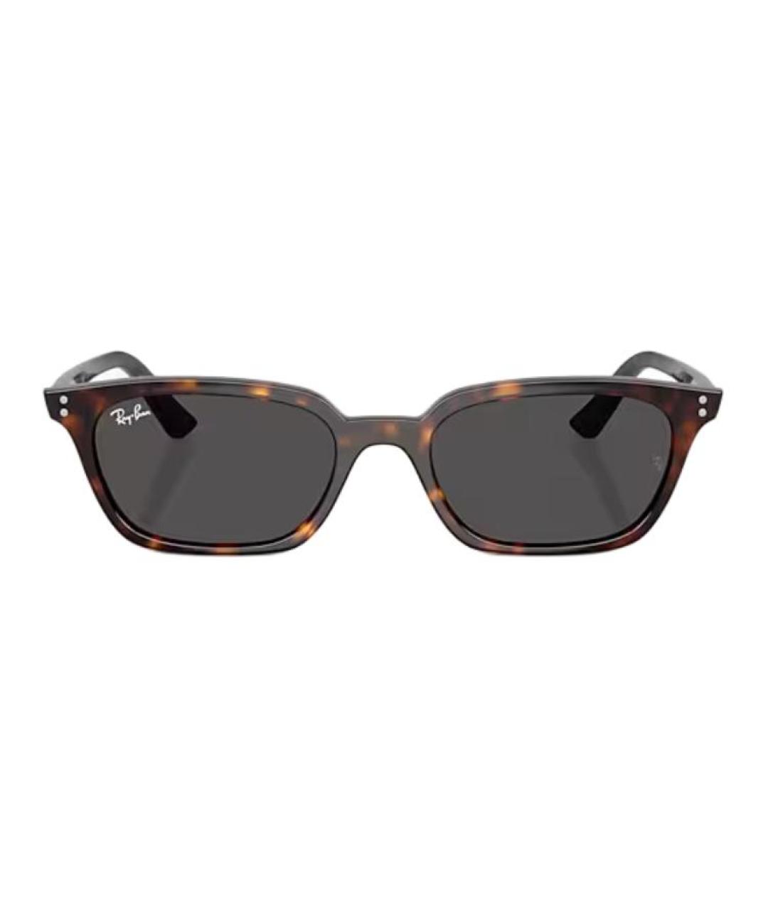 RAY BAN Коричневые пластиковые солнцезащитные очки, фото 2