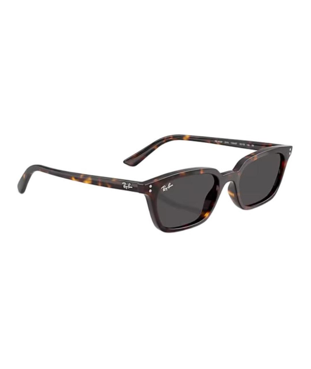 RAY BAN Коричневые пластиковые солнцезащитные очки, фото 4