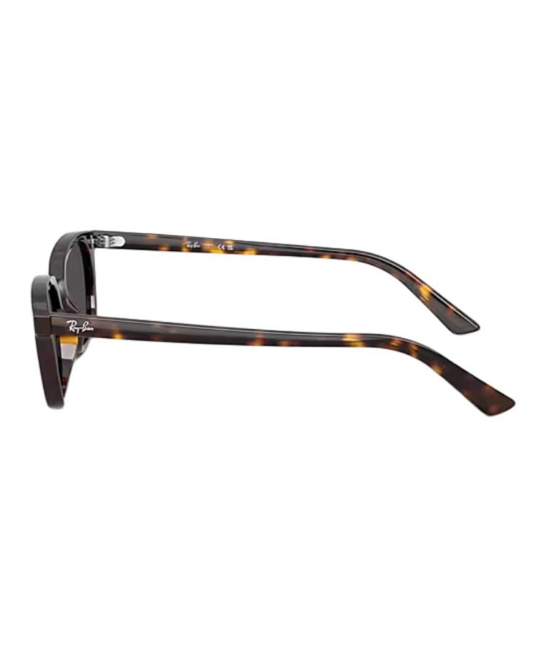 RAY BAN Коричневые пластиковые солнцезащитные очки, фото 3