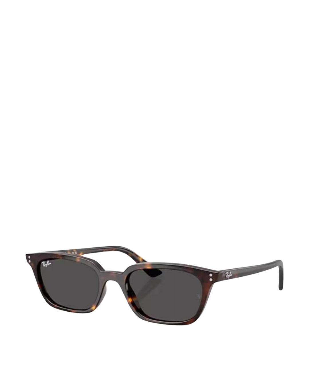 RAY BAN Коричневые пластиковые солнцезащитные очки, фото 1