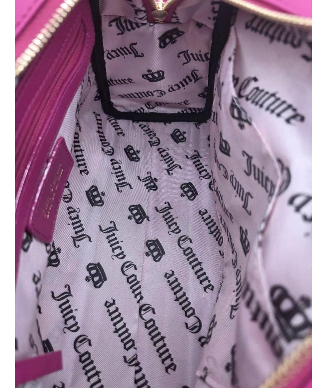 JUICY COUTURE Розовая бархатная сумка с короткими ручками, фото 4