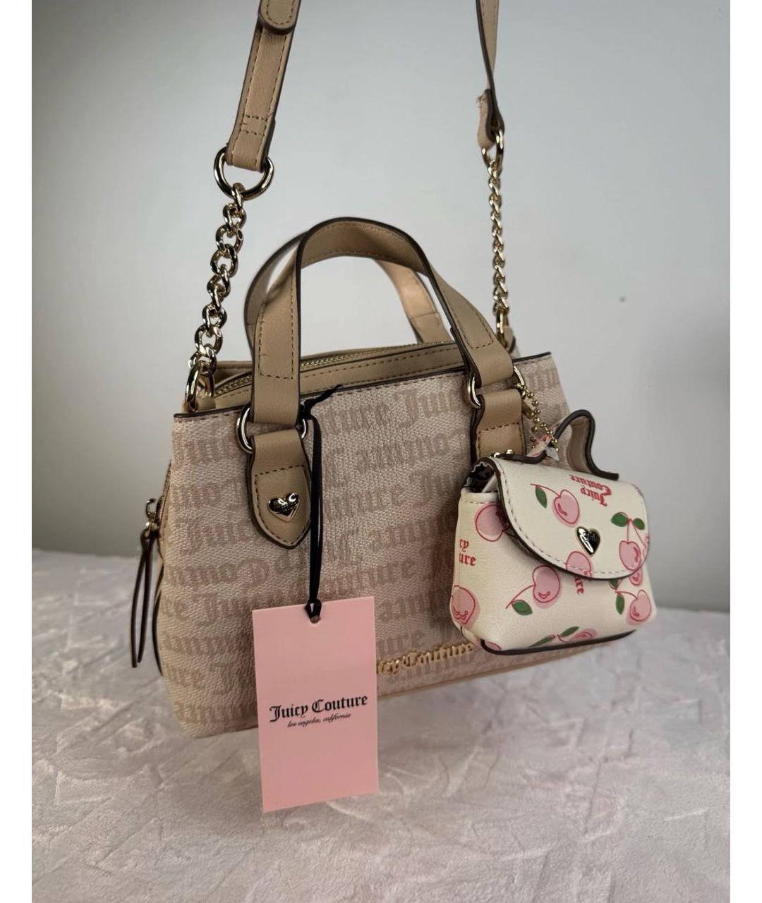 JUICY COUTURE Бежевая сумка с короткими ручками, фото 4